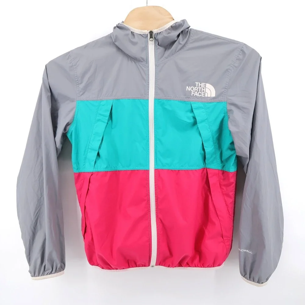 The North Face WindWall‎ Colorblock Y2K Look Windbreaker Grey Teal Pink Mens M